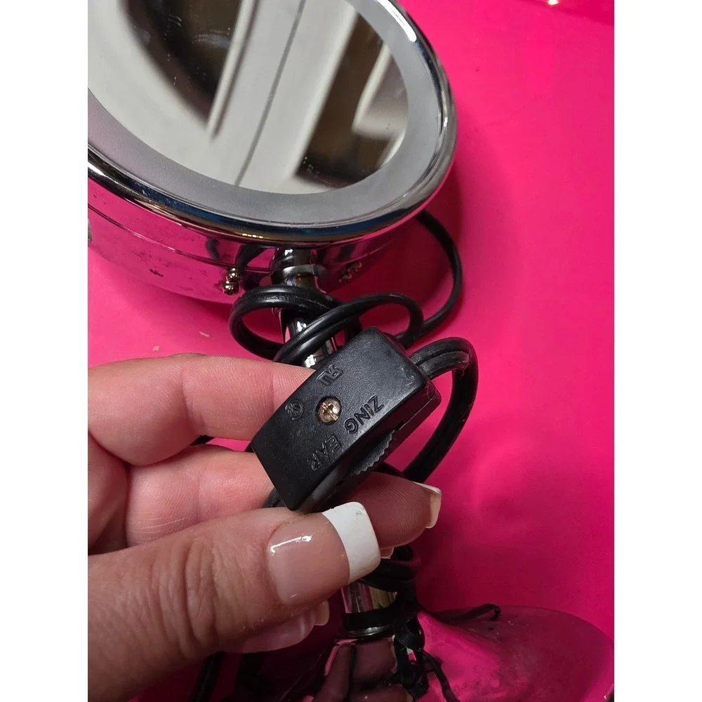 Conair BE150T Lighted Makeup Mirror Chrome Tabletop Round Vanity‎ Mirror T56MP